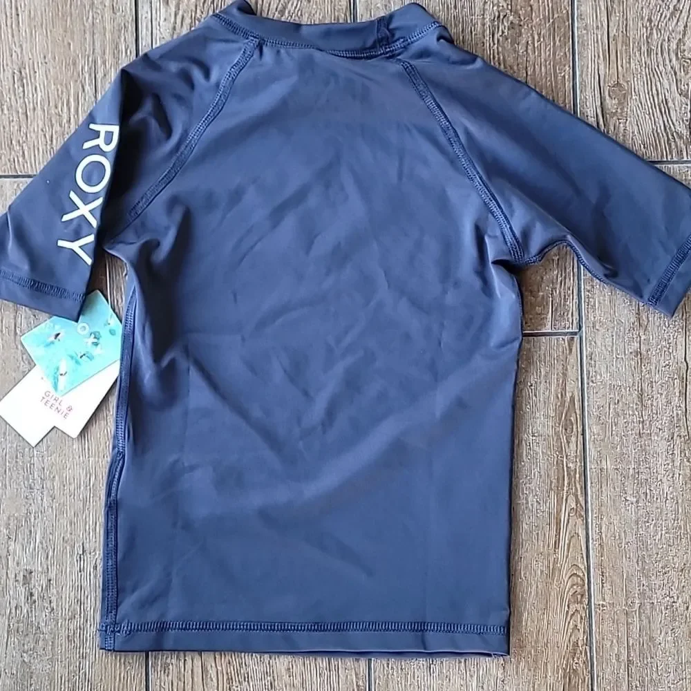 ROXY Whole Hearted SS  Rashguard navy blue little girls size 5